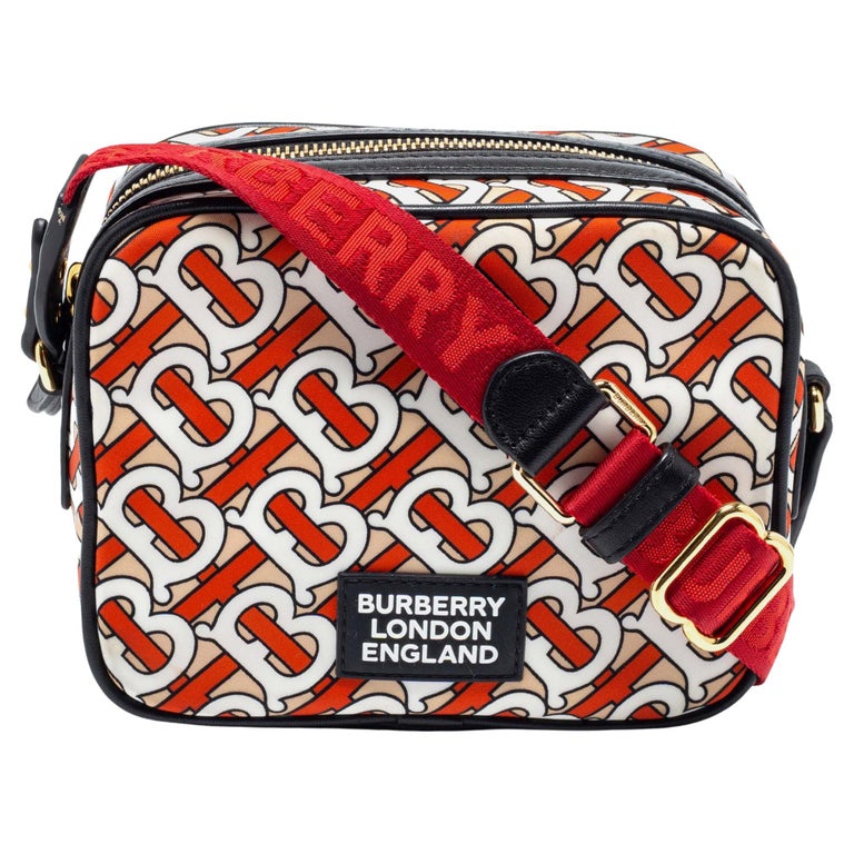 Burberry Multicolor TBPrint Nylon and Leather Camera Bag For Sale at 1stDibs