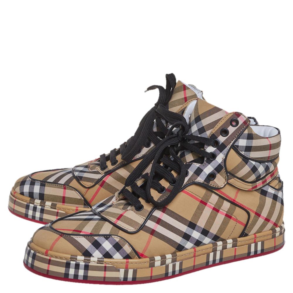 burberry vintage check high-top sneakers
