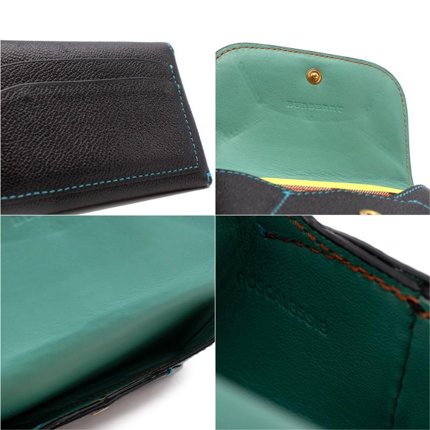 Burberry Mehrfarbiges Leder-Kartenetui und schwarzes Portemonnaie im Angebot 3