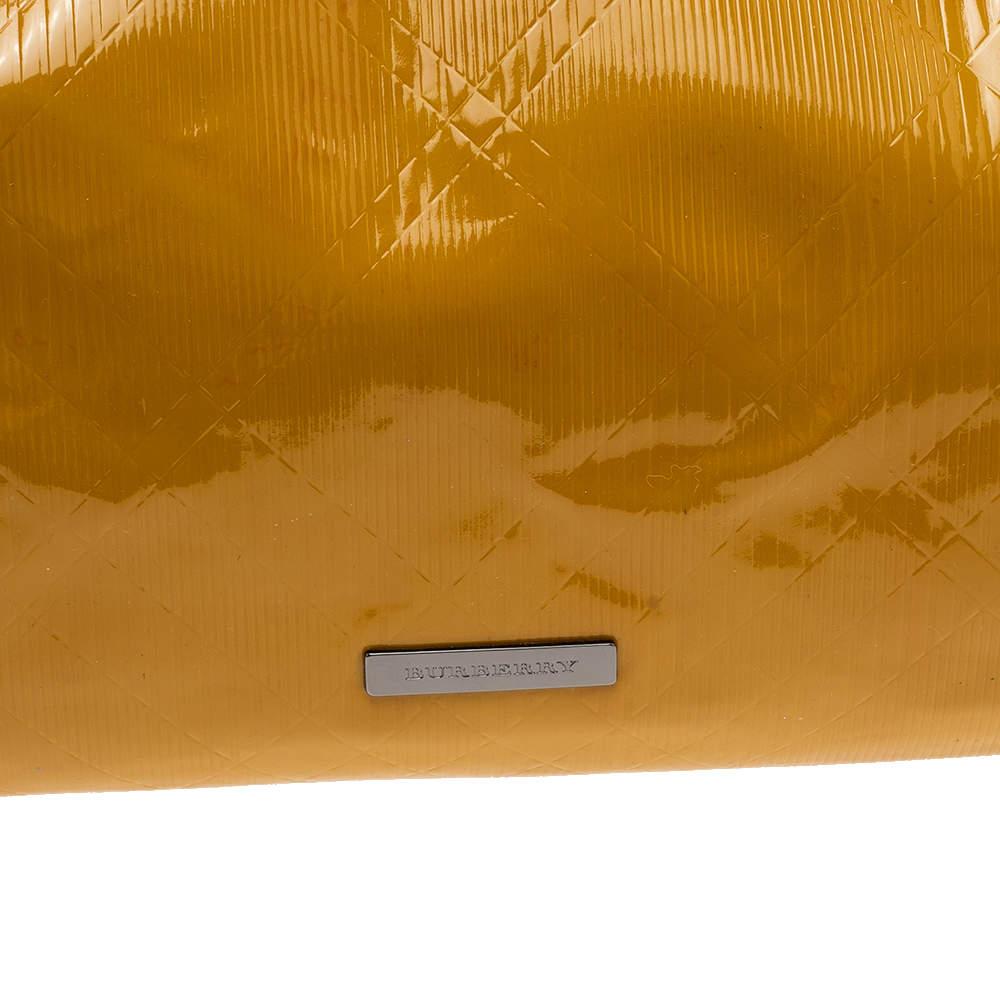 Burberry Mustard Patent Leather Large Bilmore Tote For Sale 3