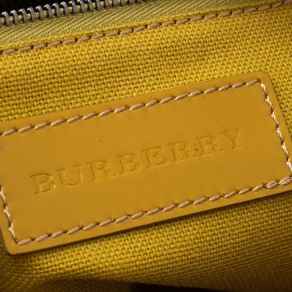 Burberry Mustard Patent Leather Large Bilmore Tote For Sale 4