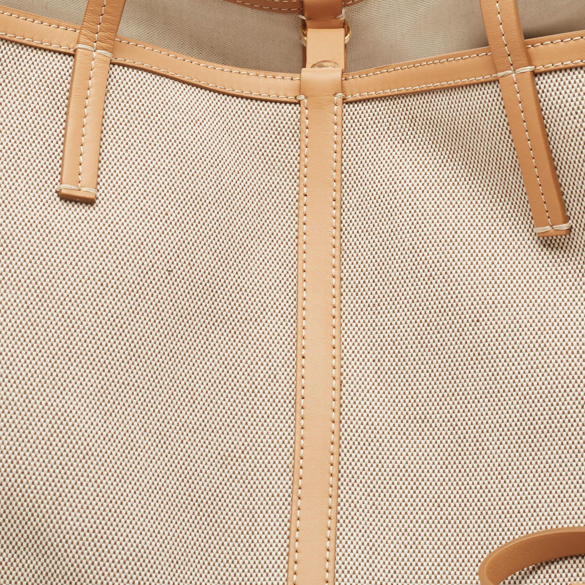 Burberry Natural/Beige Canvas and Leather XL Beach Tote 3