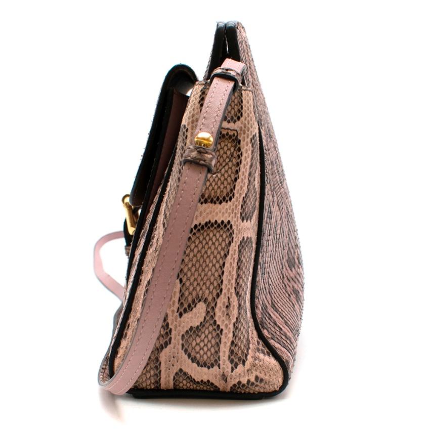 Brown Burberry Natural Python Leather Shoulder Bag  For Sale