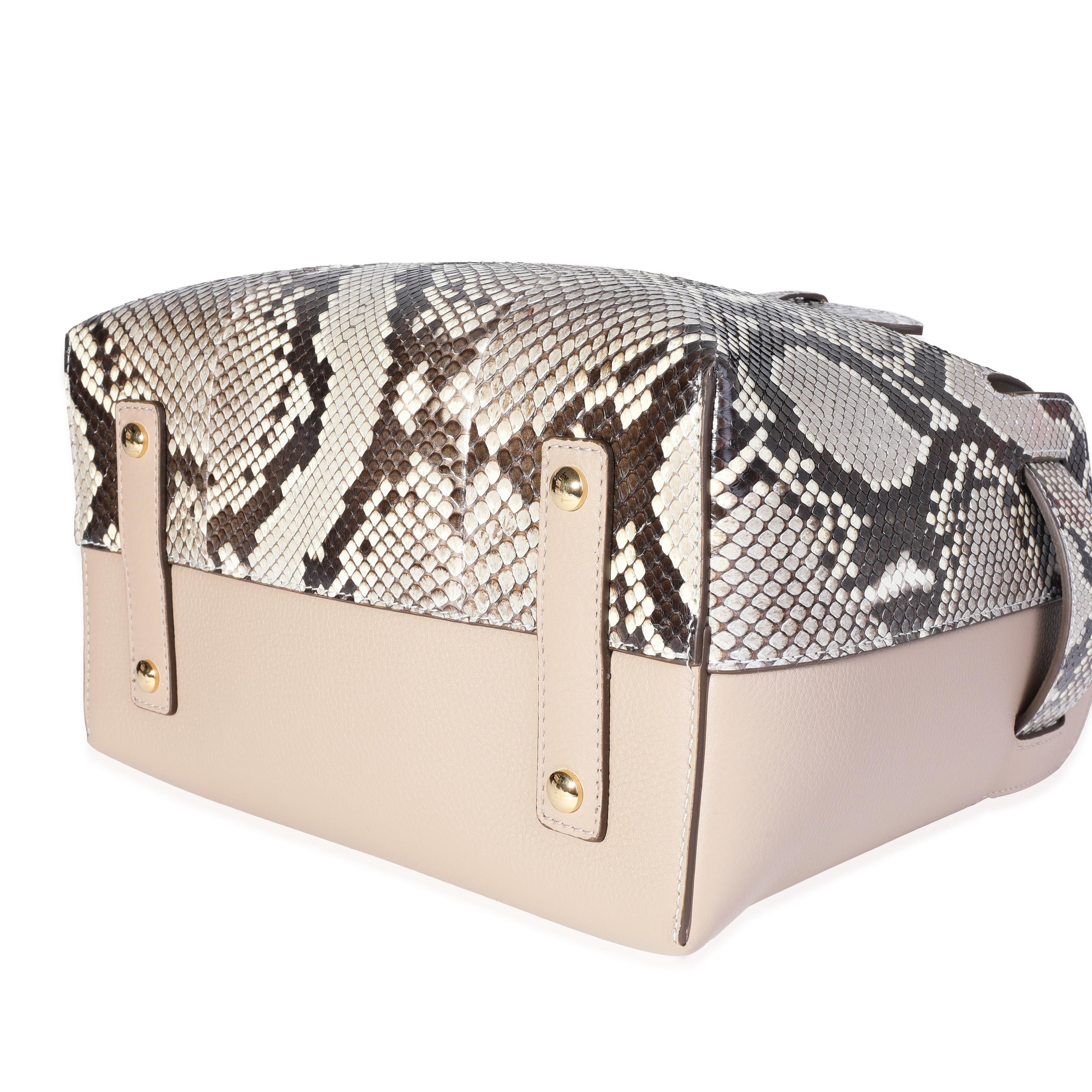 Women's or Men's Burberry Natural Python & Pale Drift Leather Small Belt Bag For Sale