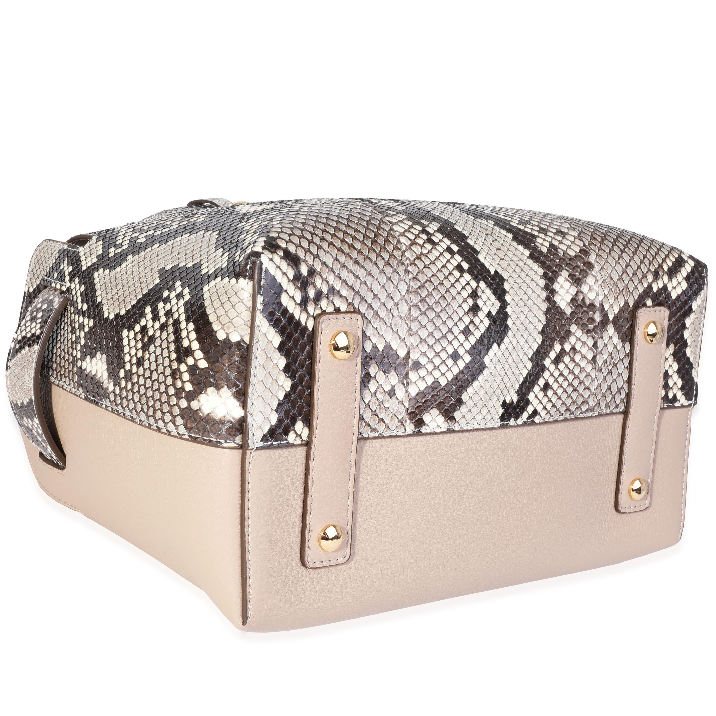 Burberry Natural Python & Pale Drift Leather Small Belt Bag For Sale 1