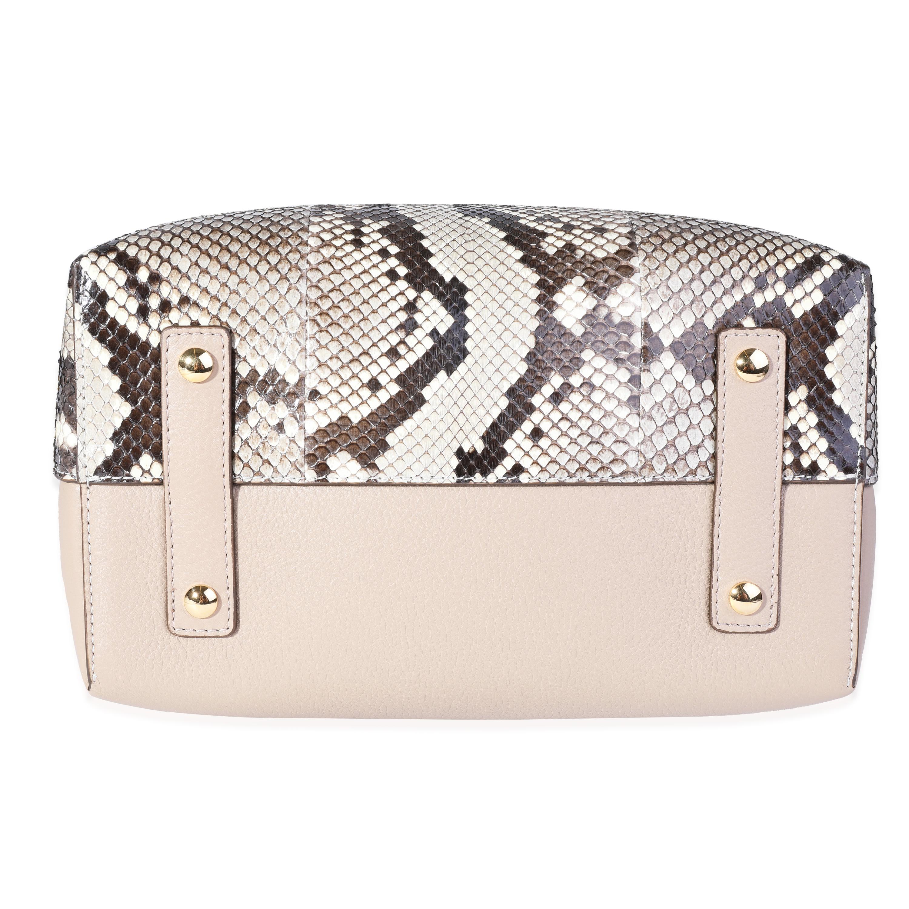 Burberry Natural Python & Pale Drift Leather Small Belt Bag For Sale 2