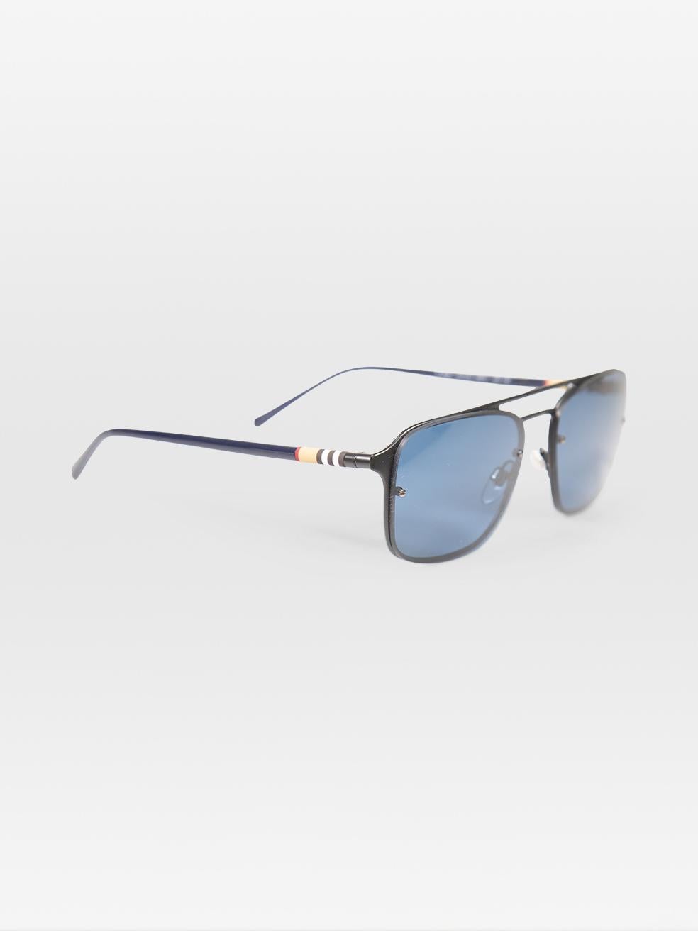 CONDITION is Never worn. No visible wear to the sunglasses is evident on this new Burberry designer resale item. This pair of sunglasses comes in the original bag, case and box.
 
 
 
 Details
 
 
 Model: b3095
 
 Navy
 
 Metal
 
 Sunglasses
 
