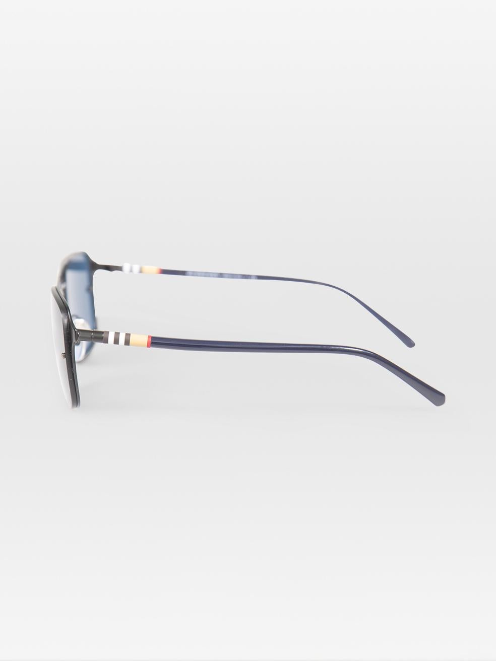 Burberry Navy Aviator Tinted Sunglasses In New Condition For Sale In London, GB