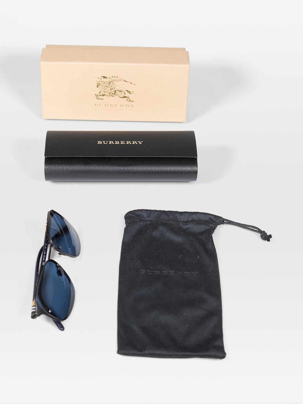 Burberry Navy Aviator Tinted Sunglasses For Sale 1