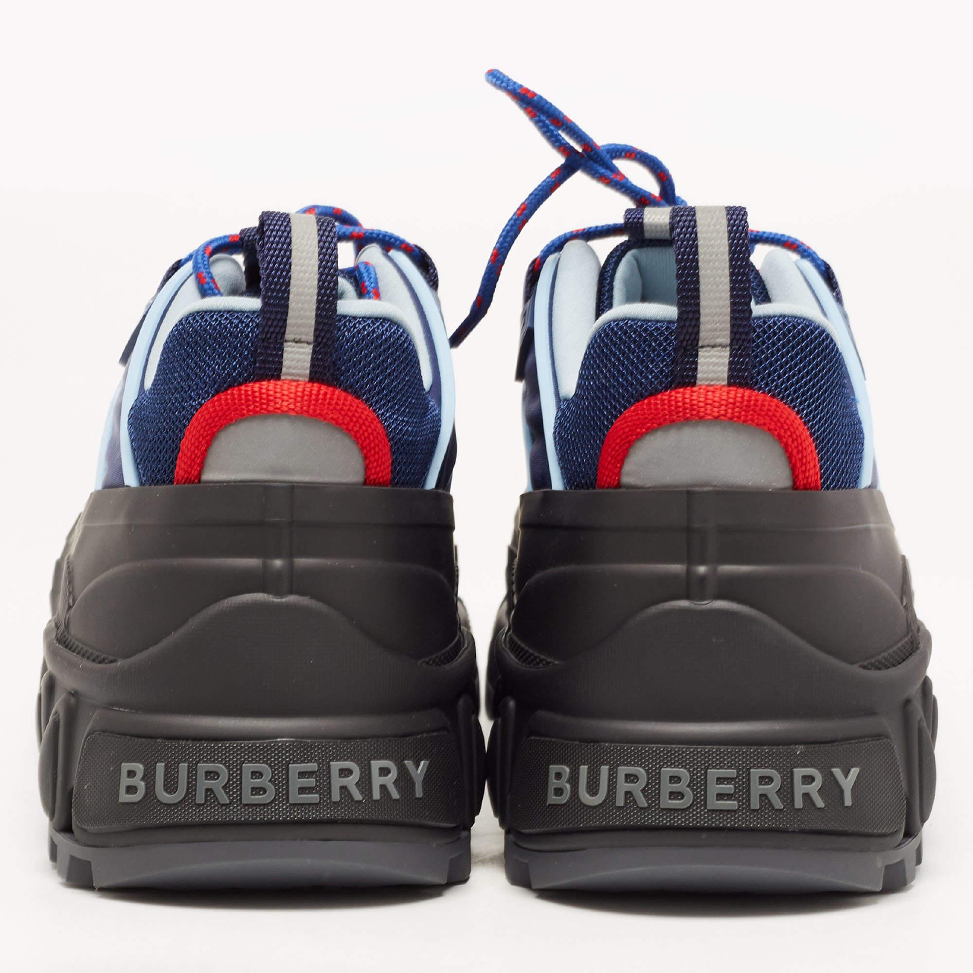 Burberry Navy Blue/Black Nylon and Rubber Arthur Low Top Sneakers Size 44 2