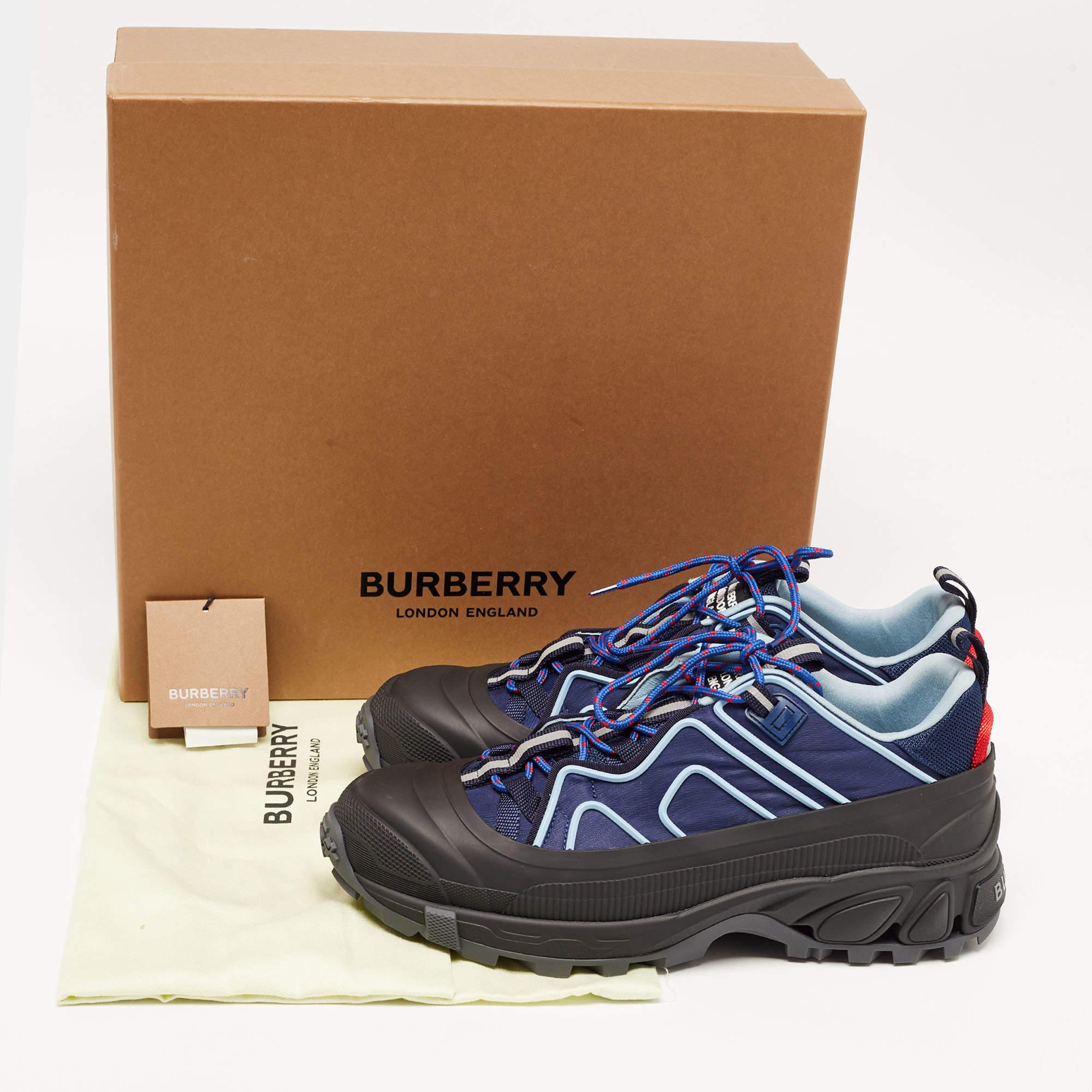 Burberry Navy Blue/Black Nylon and Rubber Arthur Low Top Sneakers Size 44 4