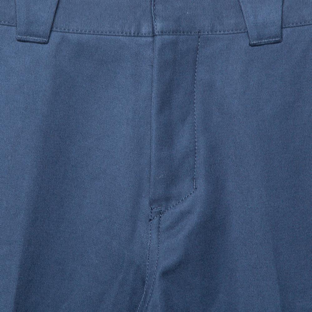 Burberry Navy Blue Cotton Straight Leg Pants S In Good Condition In Dubai, Al Qouz 2