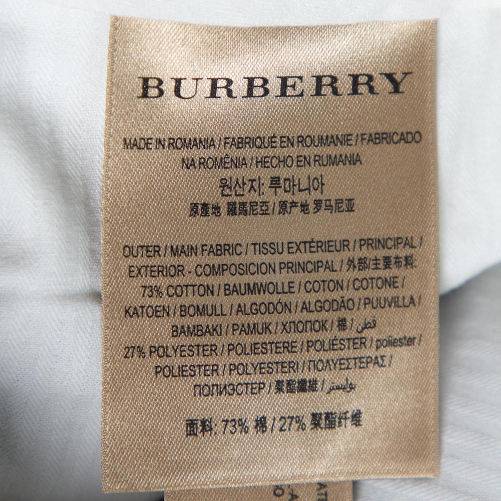 Burberry Navy Blue Cotton Straight Leg Pants S 1