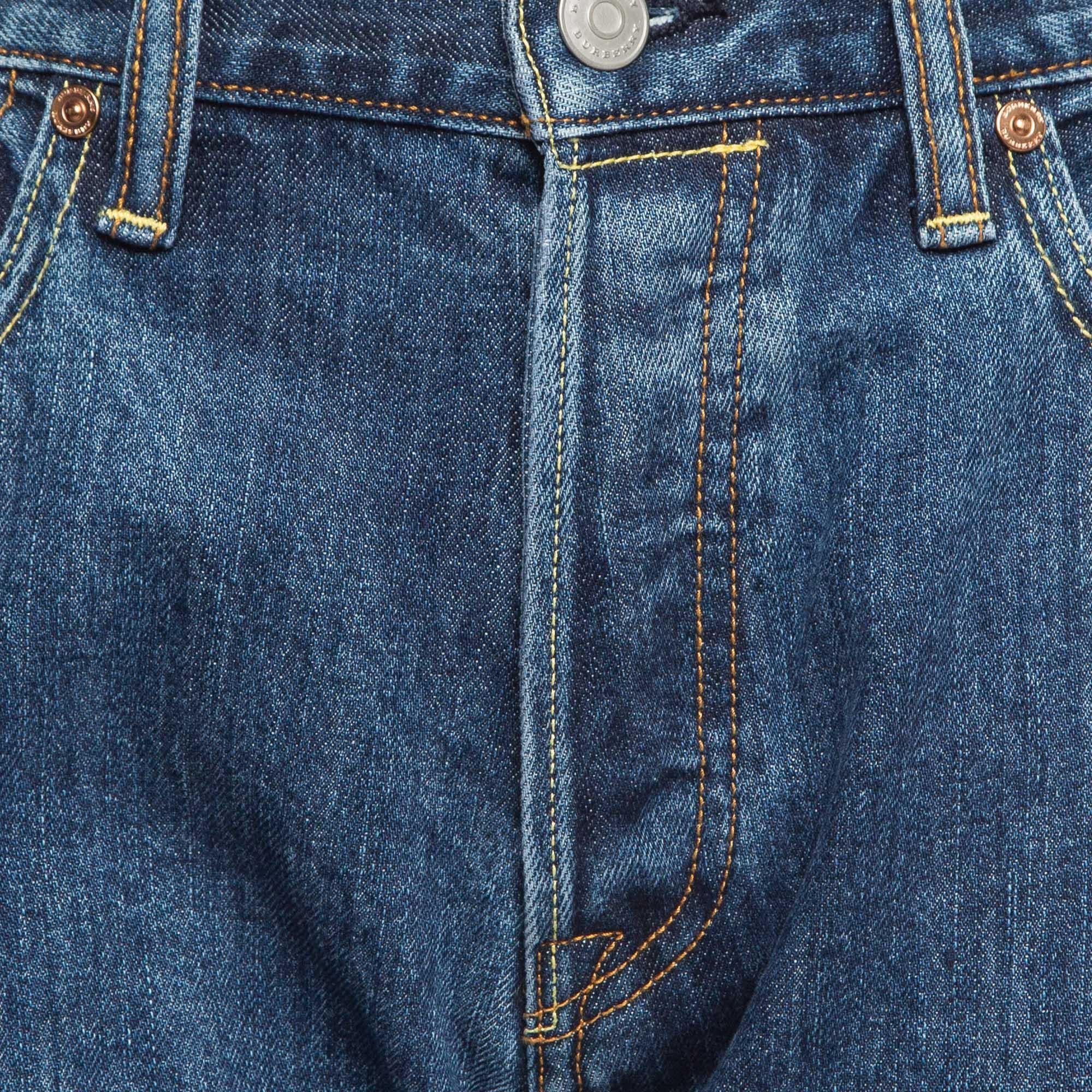 Burberry Vaqueros rectos azul marino M Cintura 30 Azul