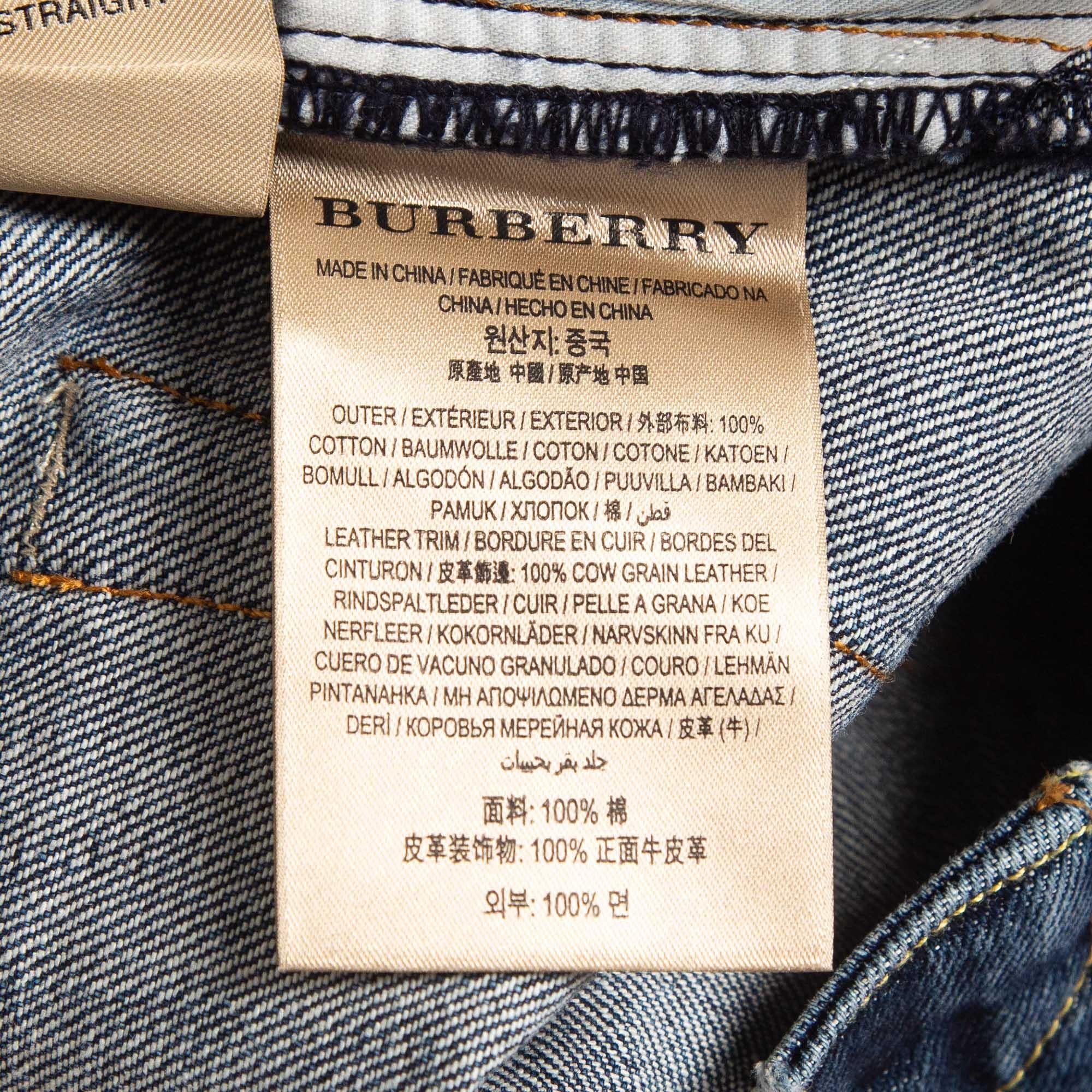 Burberry Vaqueros rectos azul marino M Cintura 30 1