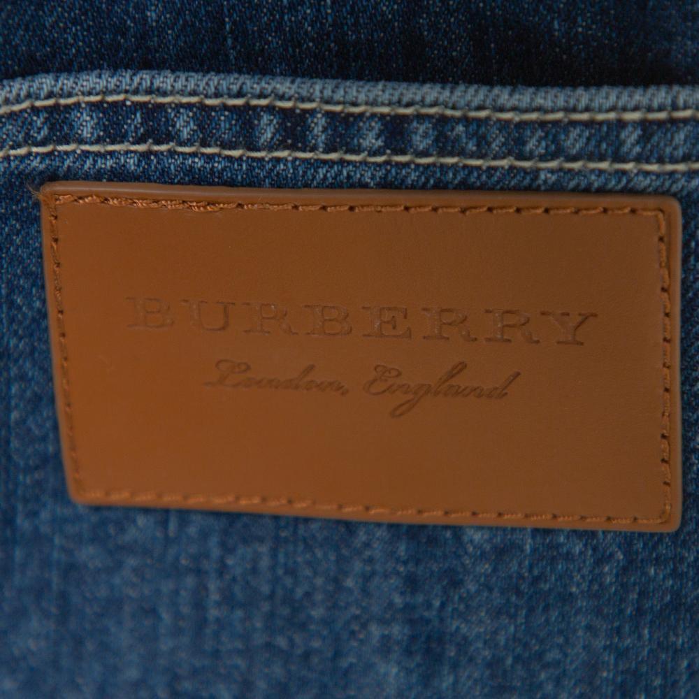Burberry Navy Blue Denim Straight Leg Farndon Jeans L 1