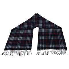 Burberry Navy Blue Nova Check Classic Scarf 8bur1224