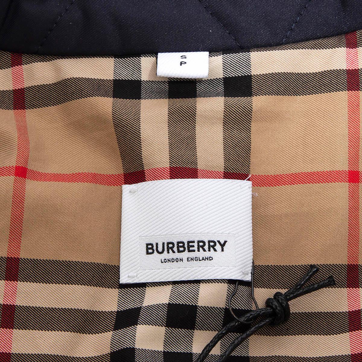 BURBERRY navy blue polyester ONGAR QUILTED RIDING Jacket S For Sale 2