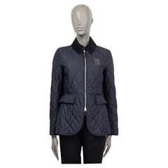 Used BURBERRY navy blue polyester ONGAR QUILTED RIDING Jacket S
