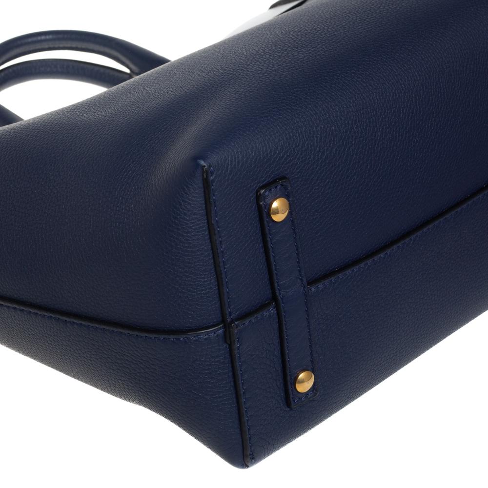 Burberry Navy Blue/White Leather Medium Belt Bag 5