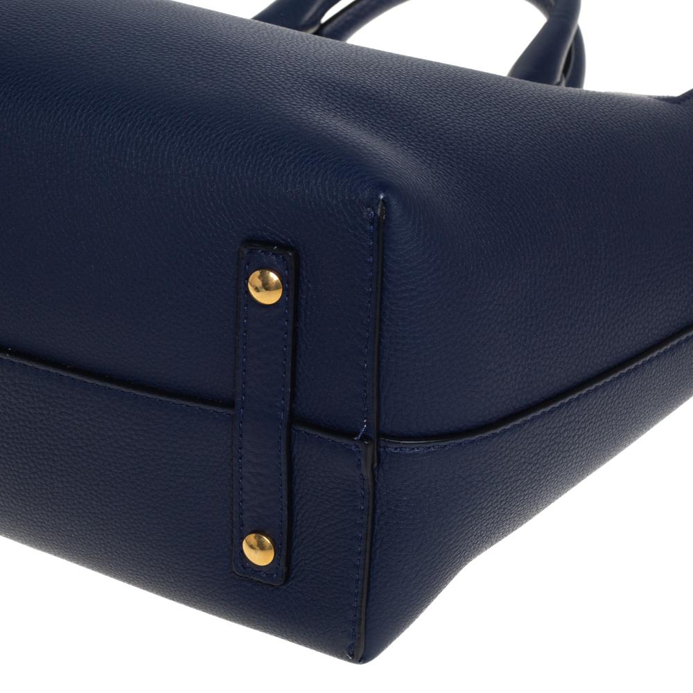 Burberry Navy Blue/White Leather Medium Belt Bag 1