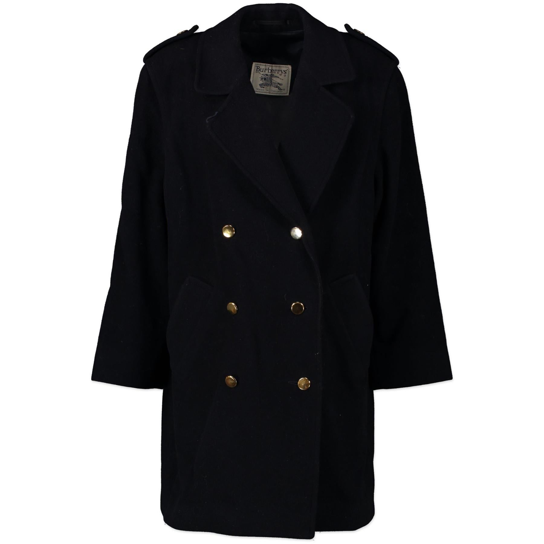 burberry navy wool coat