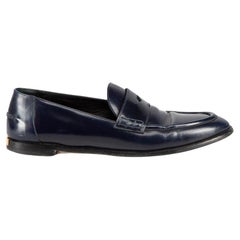 Burberry Navy Leather Loafers Size IT 37