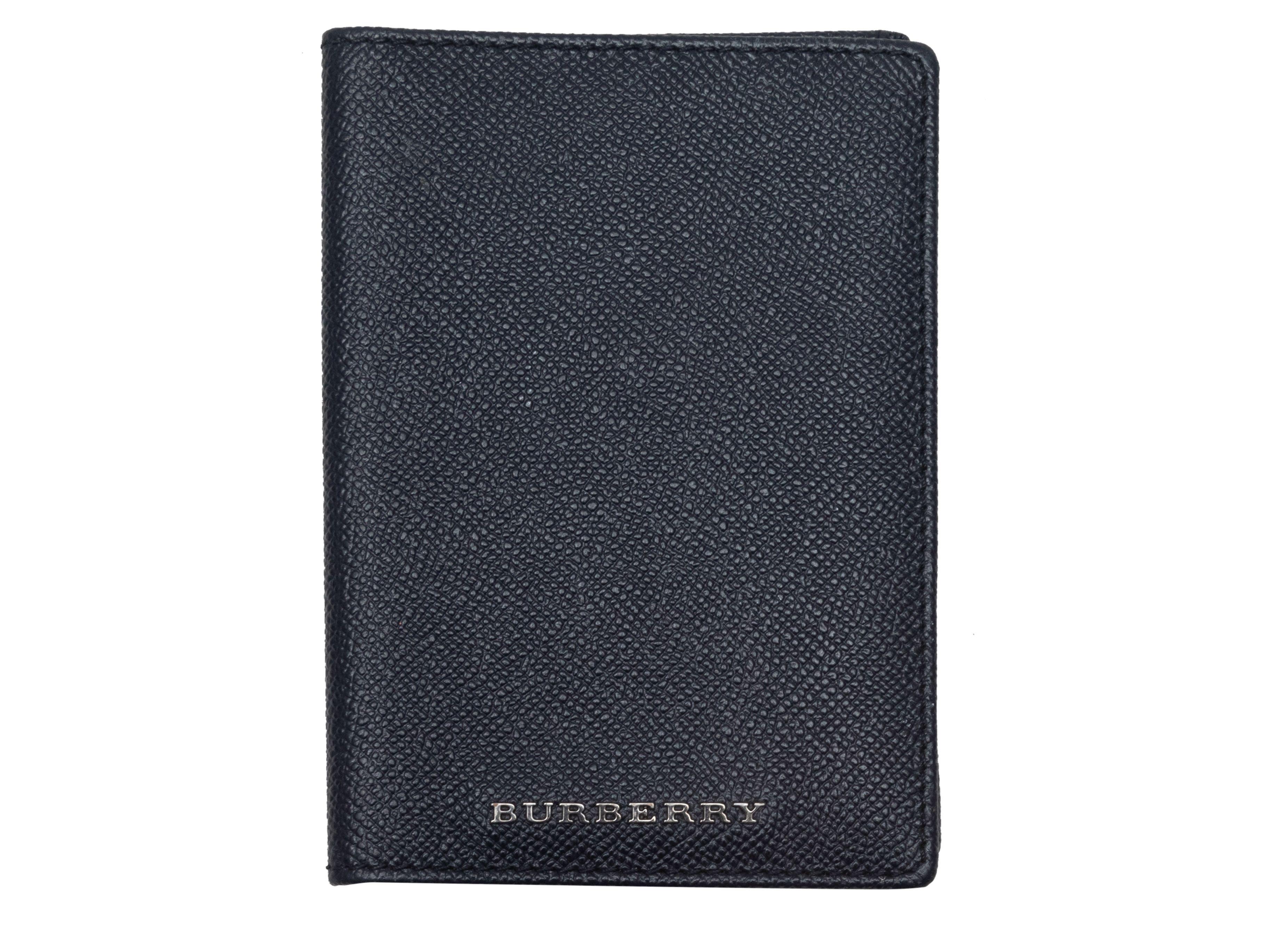 Burberry Navy Leather Passport Holder For Sale at 1stDibs