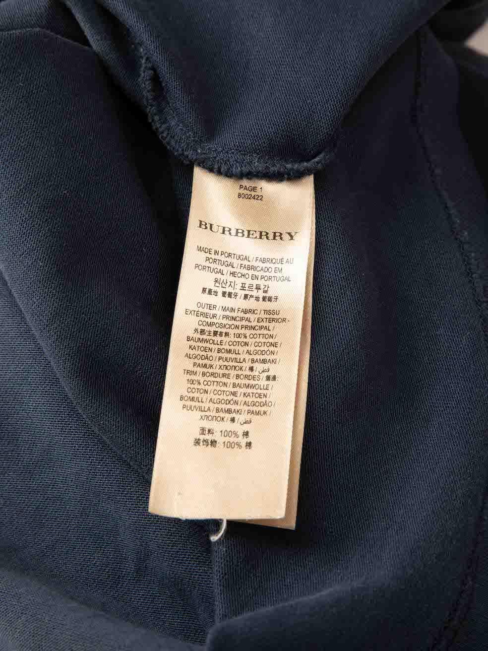 Burberry Navy Logo Long Sleeves Sweatshirt Size XL For Sale 1
