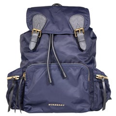 Burberry Navy Medium Drawstring Backpack