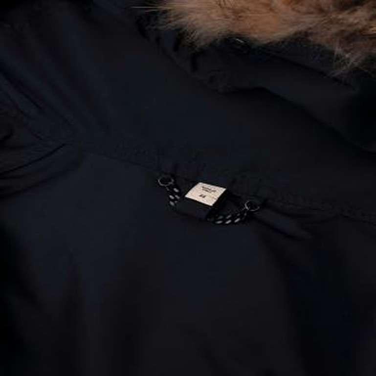 Burberry Navy Parka with Fox Fur Trimmed Hood For Sale 1