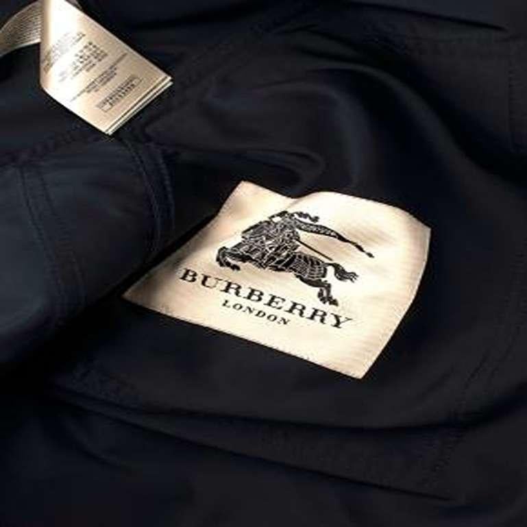 Burberry Navy Parka with Fox Fur Trimmed Hood For Sale 5
