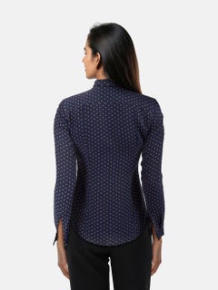 Burberry Navy Silk Polka Dot Shirt Size XXS