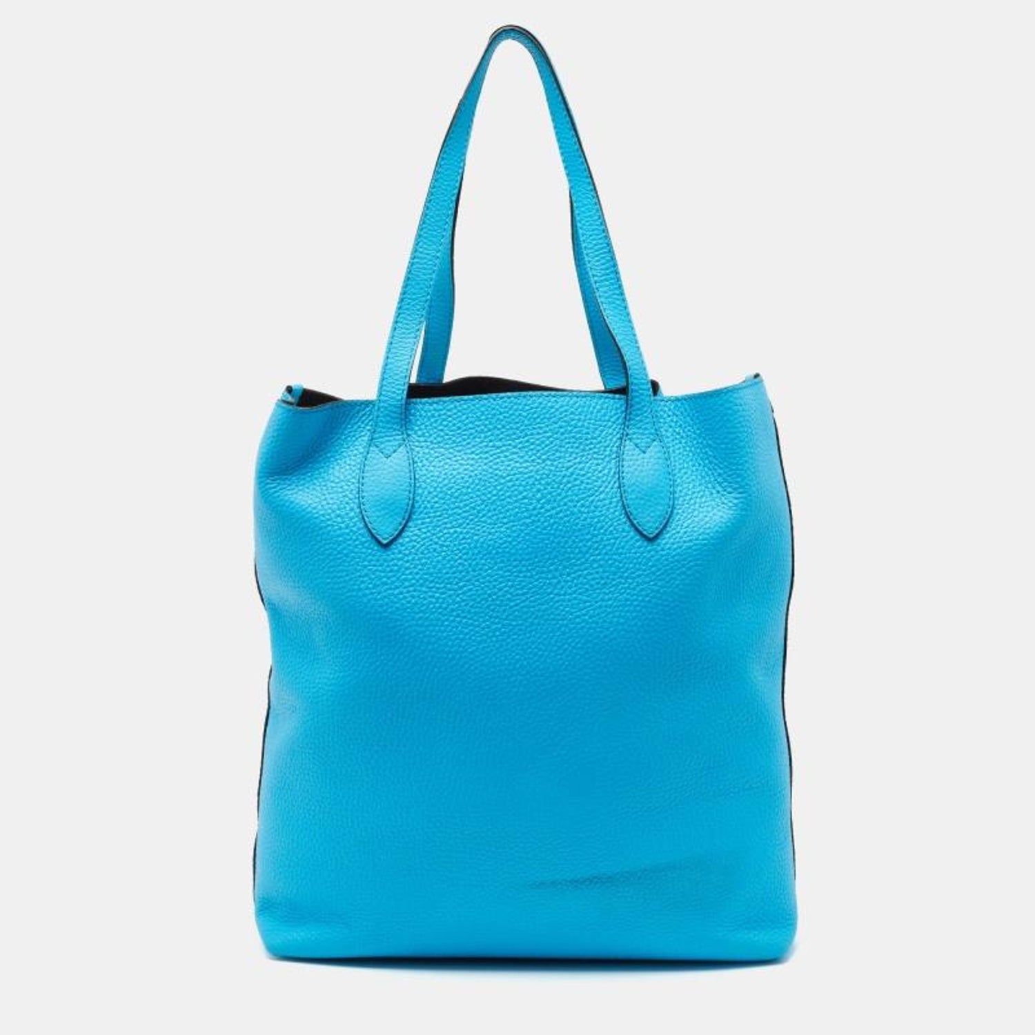 Burberry Neon Blue Leather Remington Shopper Tote For Sale at 1stDibs