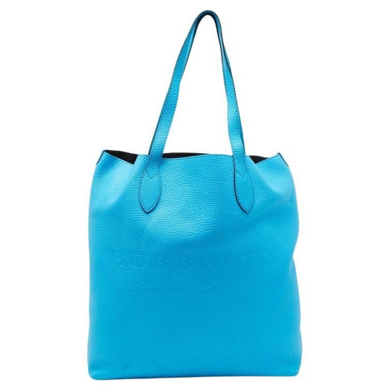 Burberry Neon Blue Leather Remington Shopper Tote For Sale at 1stDibs
