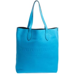 Burberry Neon Blue Leather Remington Tote