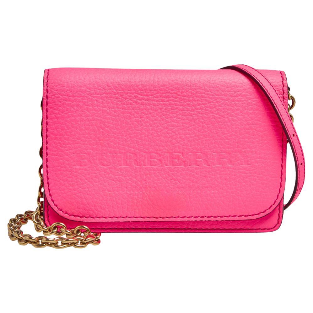 Burberry Neon Pink Logo Embossed Leather Hampshire Crossbody Bag at 1stDibs   burberry hampshire bag, burberry neon bag, burberry hampshire crossbody  bag