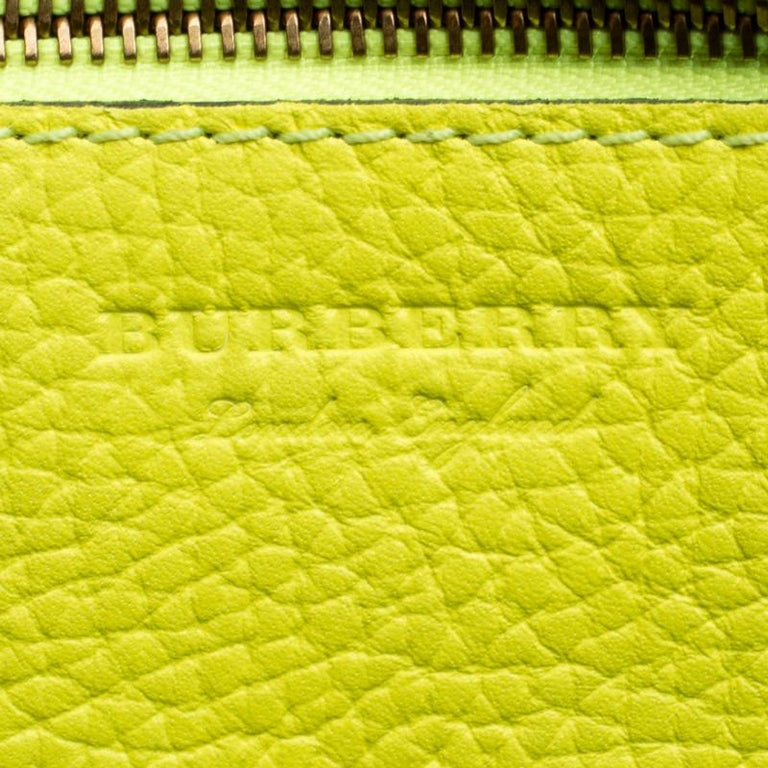 Burberry Neon Yellow Leather Remington Shopper Tote at 1stDibs