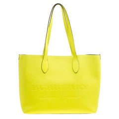 Burberry Neon Yellow Leather Remington Shopper Tote