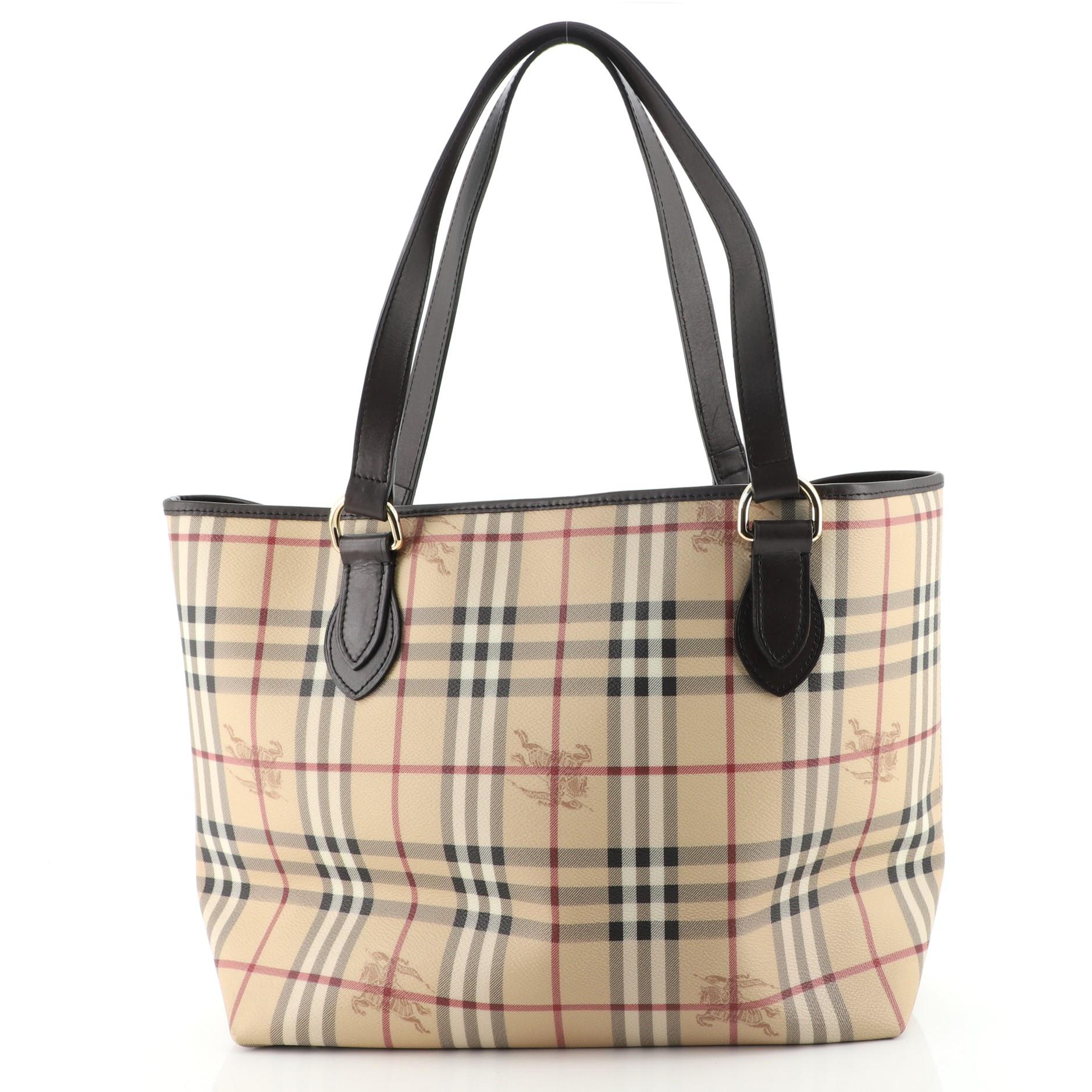 Burberry Nick Tote Haymarket Coated Canvas Medium In Good Condition In NY, NY
