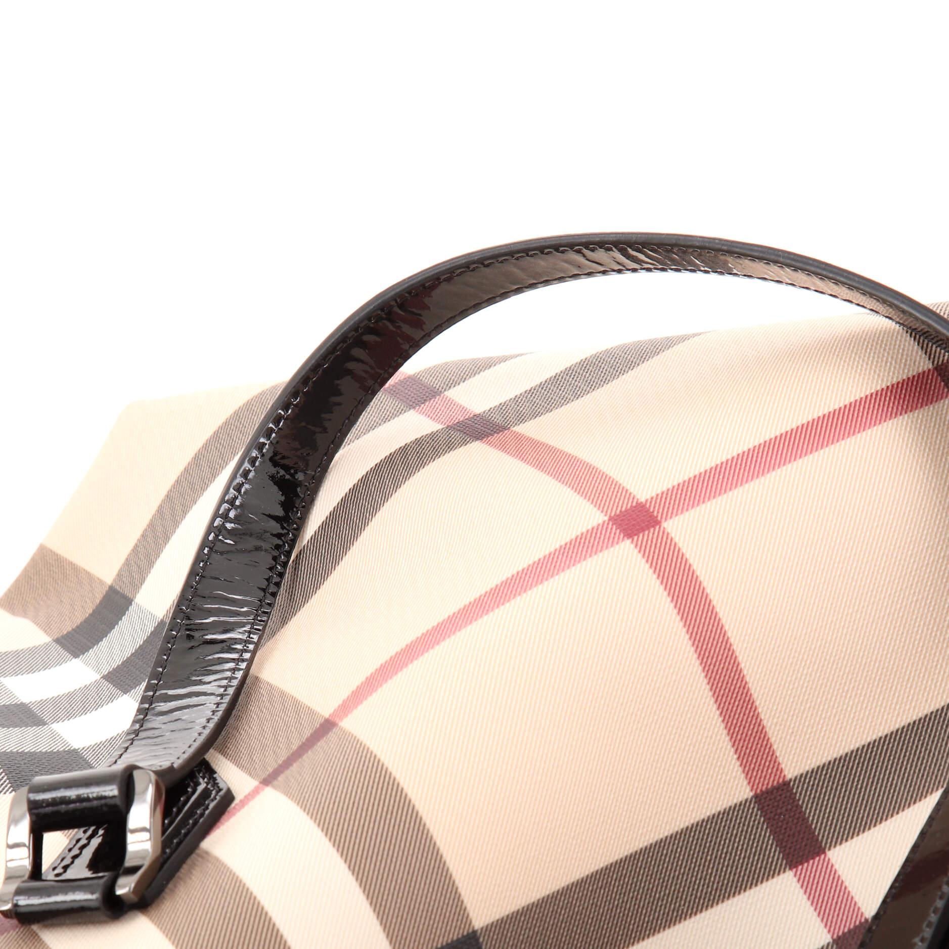 Women's or Men's Burberry Nickie Tote Nova Check Coated Canvas Small