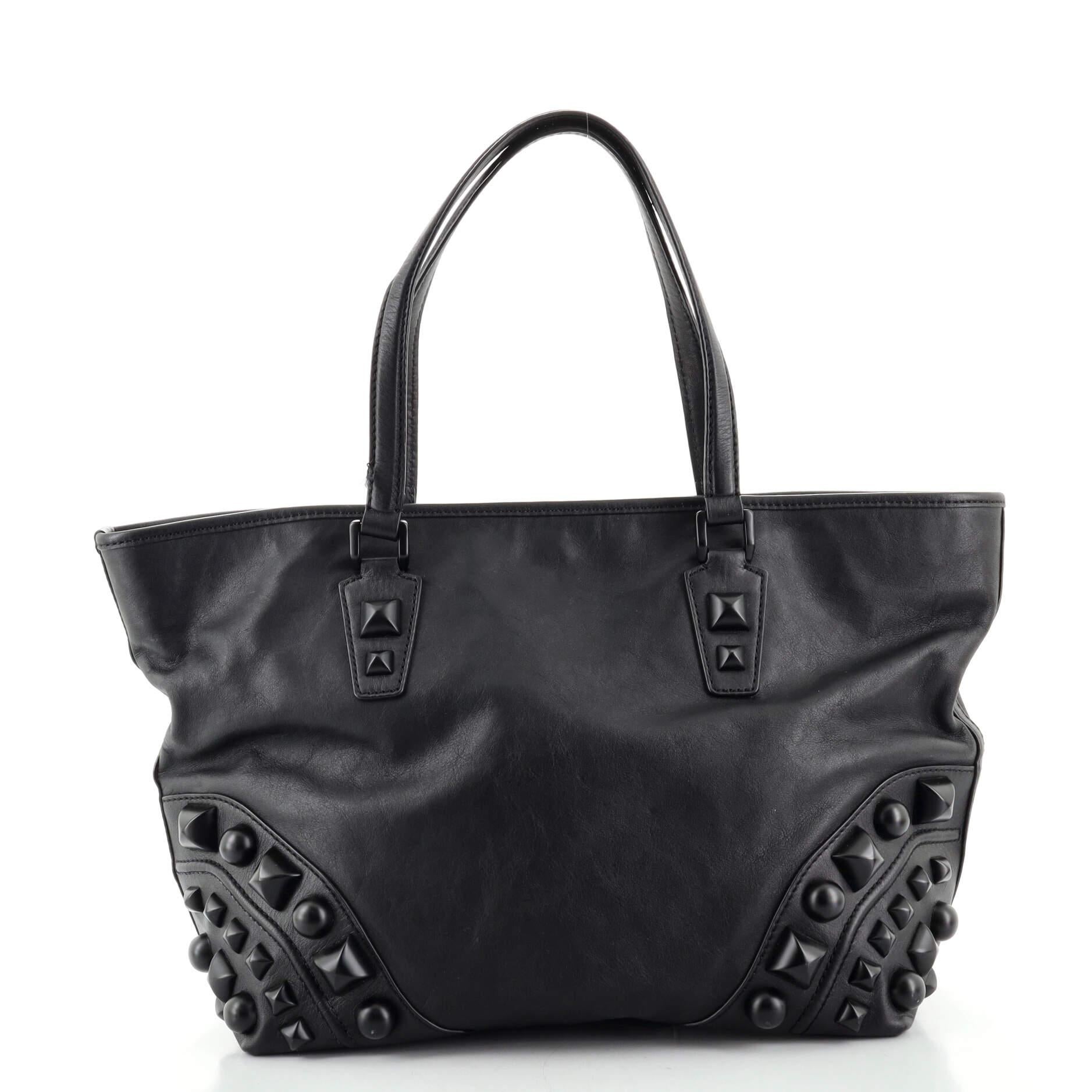 Burberry Nickie Tote Studded Leather Medium In Good Condition In NY, NY