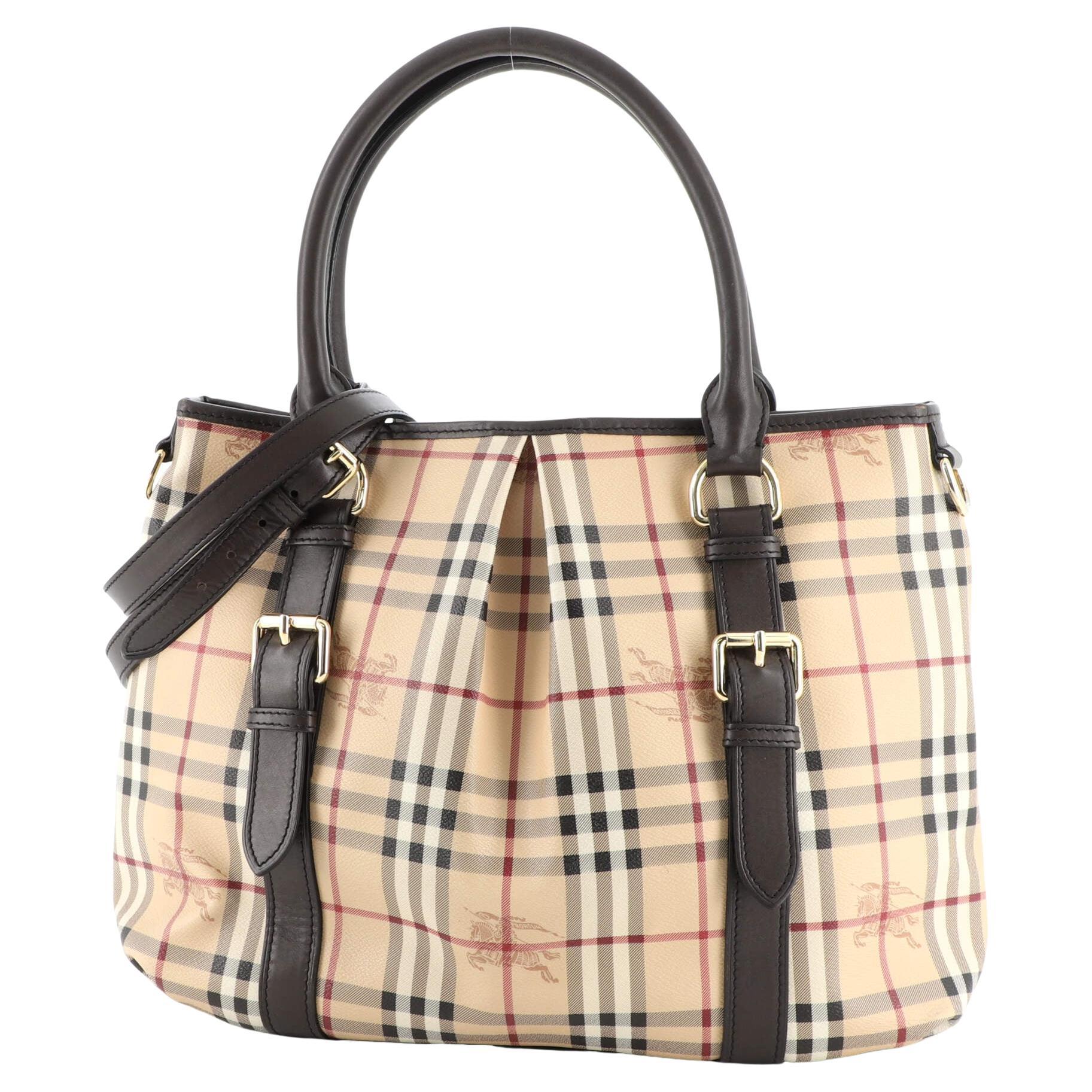 Burberry Beige Smoke Check PVC and Leather Crossbody Bag For Sale at ...