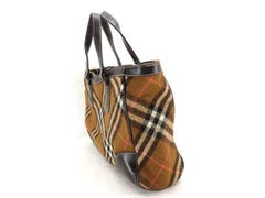 Burberry Nova Check 228601 Brown Wool Tote