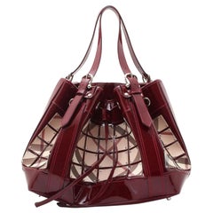 Burberry Nova Check and Black Leather Large Warrior Bag