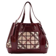 Burberry Nova Check and Black Leather Large Warrior Bag