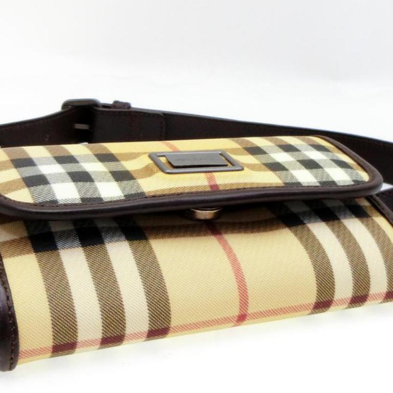 Burberry Nova Check Belt Fanny Pack Waist Pouch 232789 Beige Cross Body Bag 4