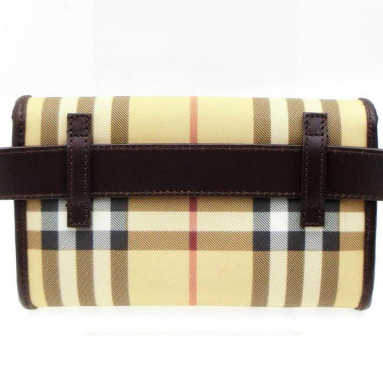Burberry Nova Check Belt Fanny Pack Waist Pouch 232789 Beige Cross Body