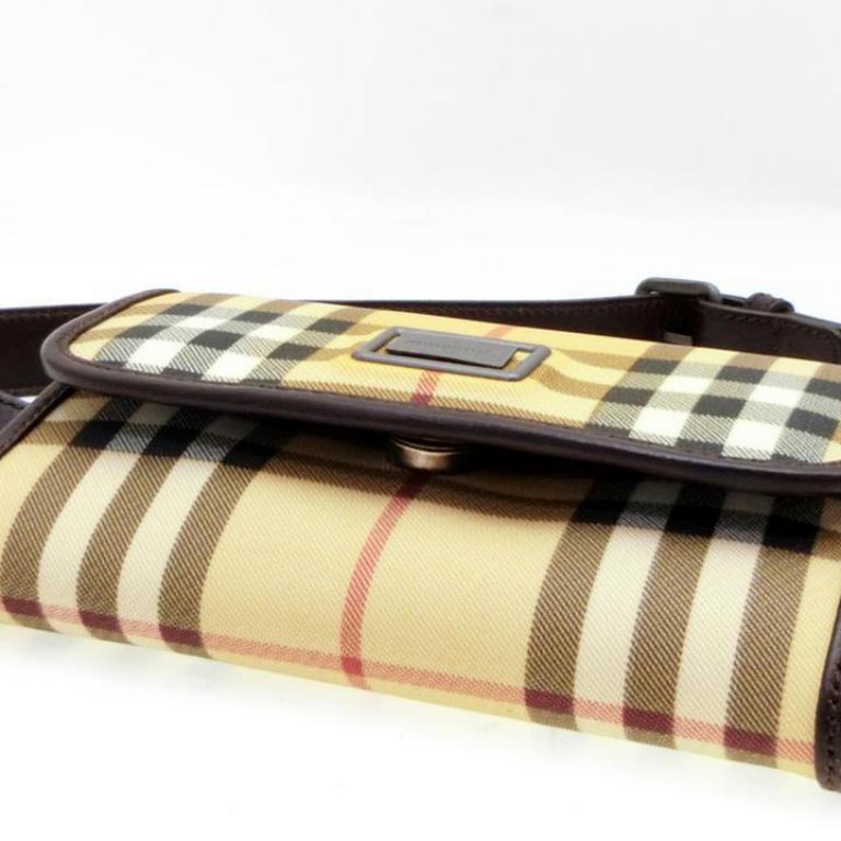 Burberry Nova Check Belt Fanny Pack Waist Pouch 232789 Beige Cross Body