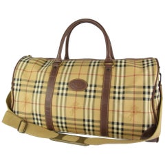 Burberry Nova Check Boston Duffle 2way 230031 Beige Coated Canvas Weekend/Travel